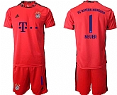 2020-21 Bayern Munich 1 NEUER Red Goalkeeper Soccer Jersey,baseball caps,new era cap wholesale,wholesale hats